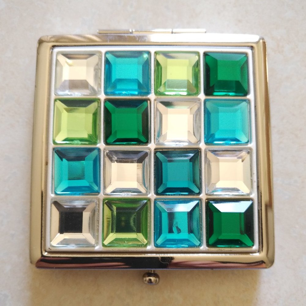 Sephora New in Box Rhinestone Dual Mirror Compact